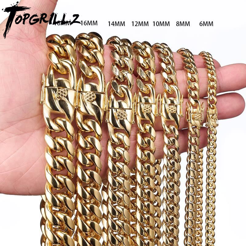 TOPGRILLZ Stainless Steel Gold - Cuban Link Chain 12Mm ulasan dan harga