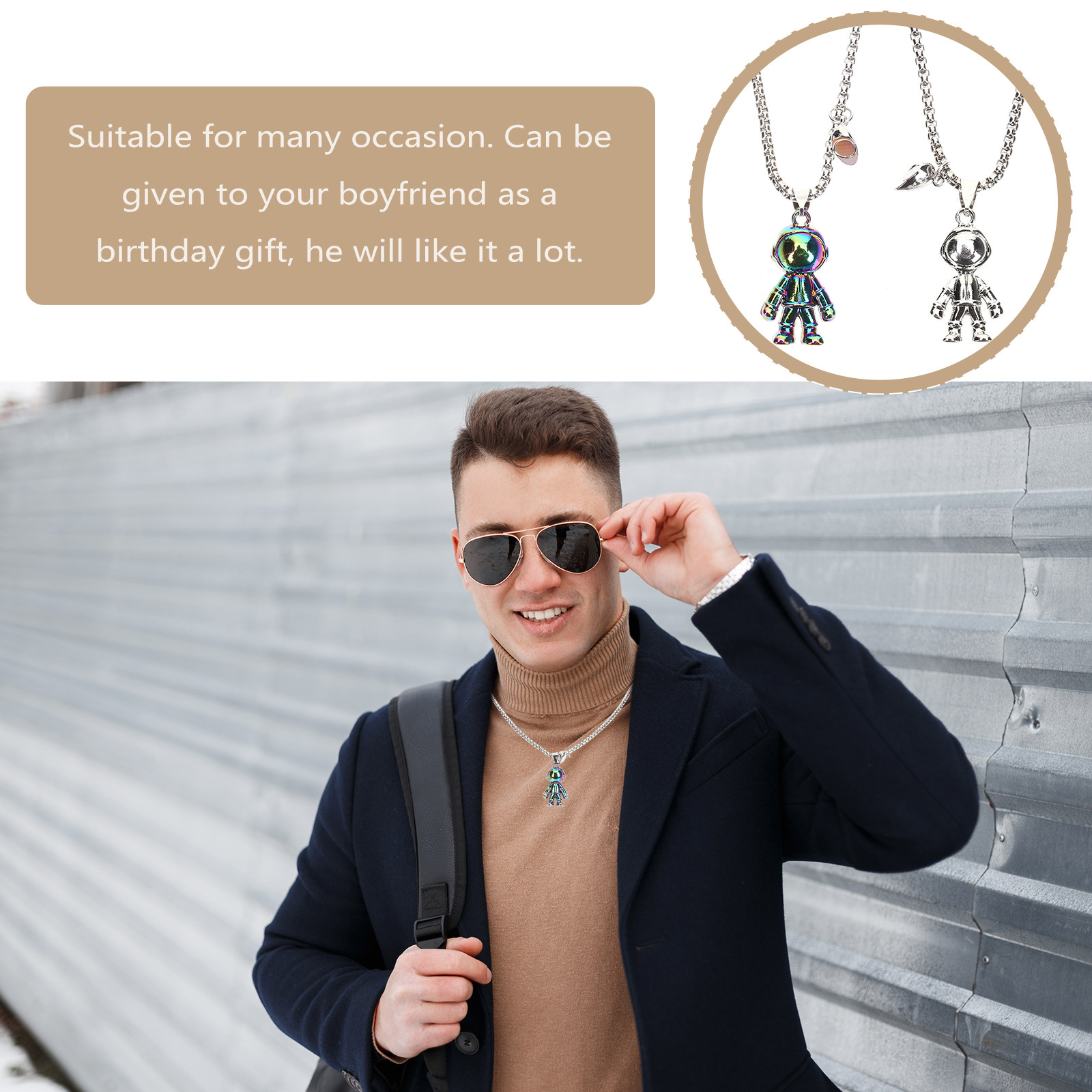 1Pair Couple Matching Necklace - Magnetic Couple Matching Necklaces ulasan dan harga