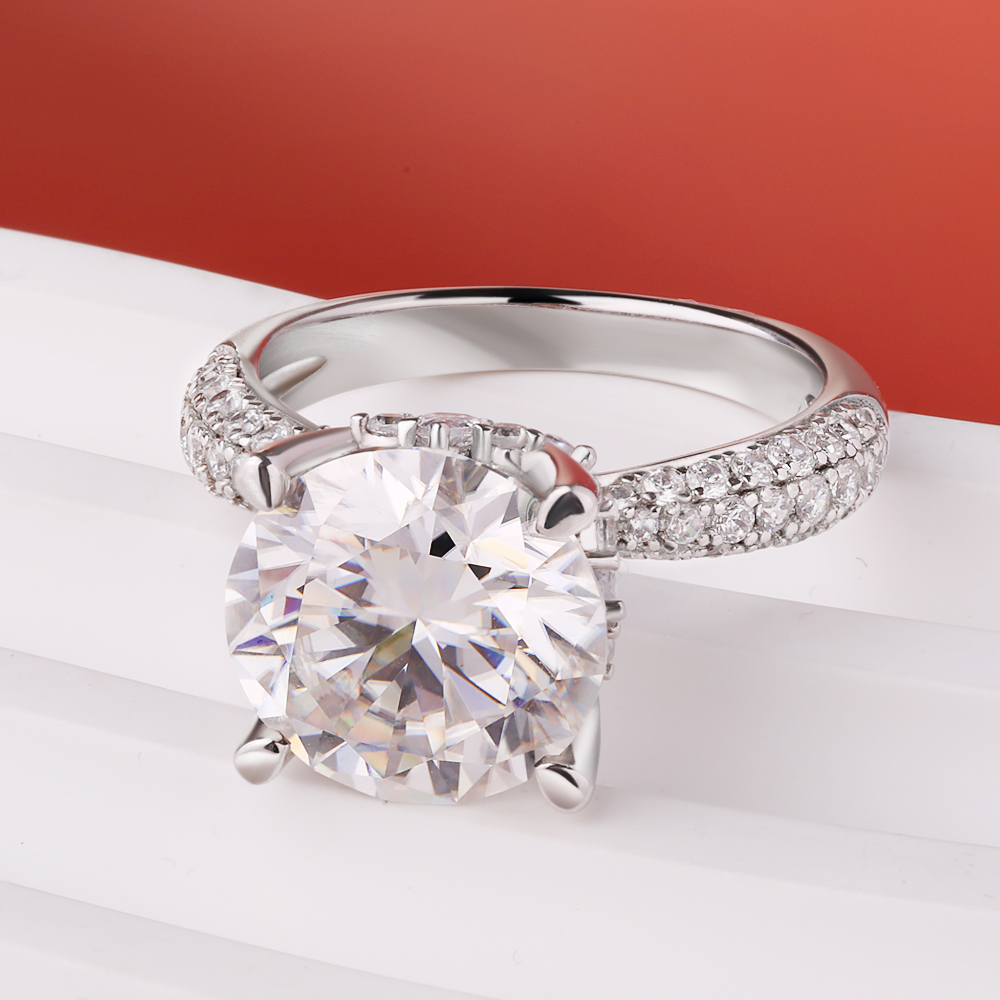 BXINY D Color 5CT Moissanite R - Moissanite Engagement Ring 1 Carat ulasan dan harga