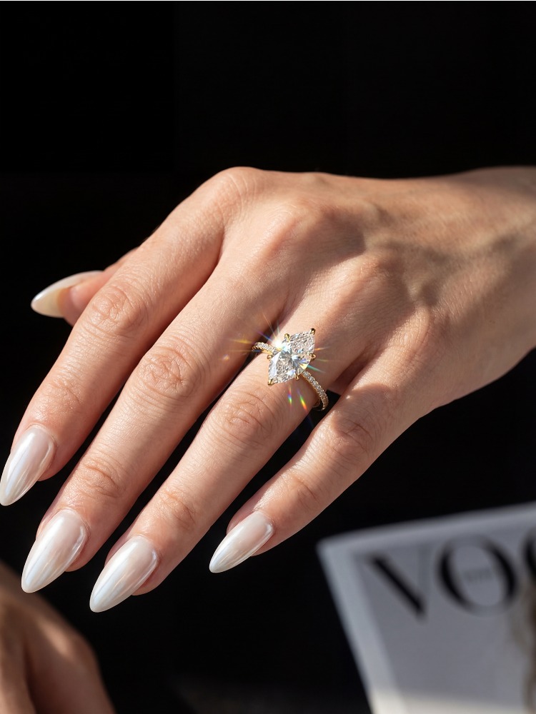 Real 2ct Real Moissanite Diamo - Moissanite Engagement Ring 1 Carat ulasan dan harga