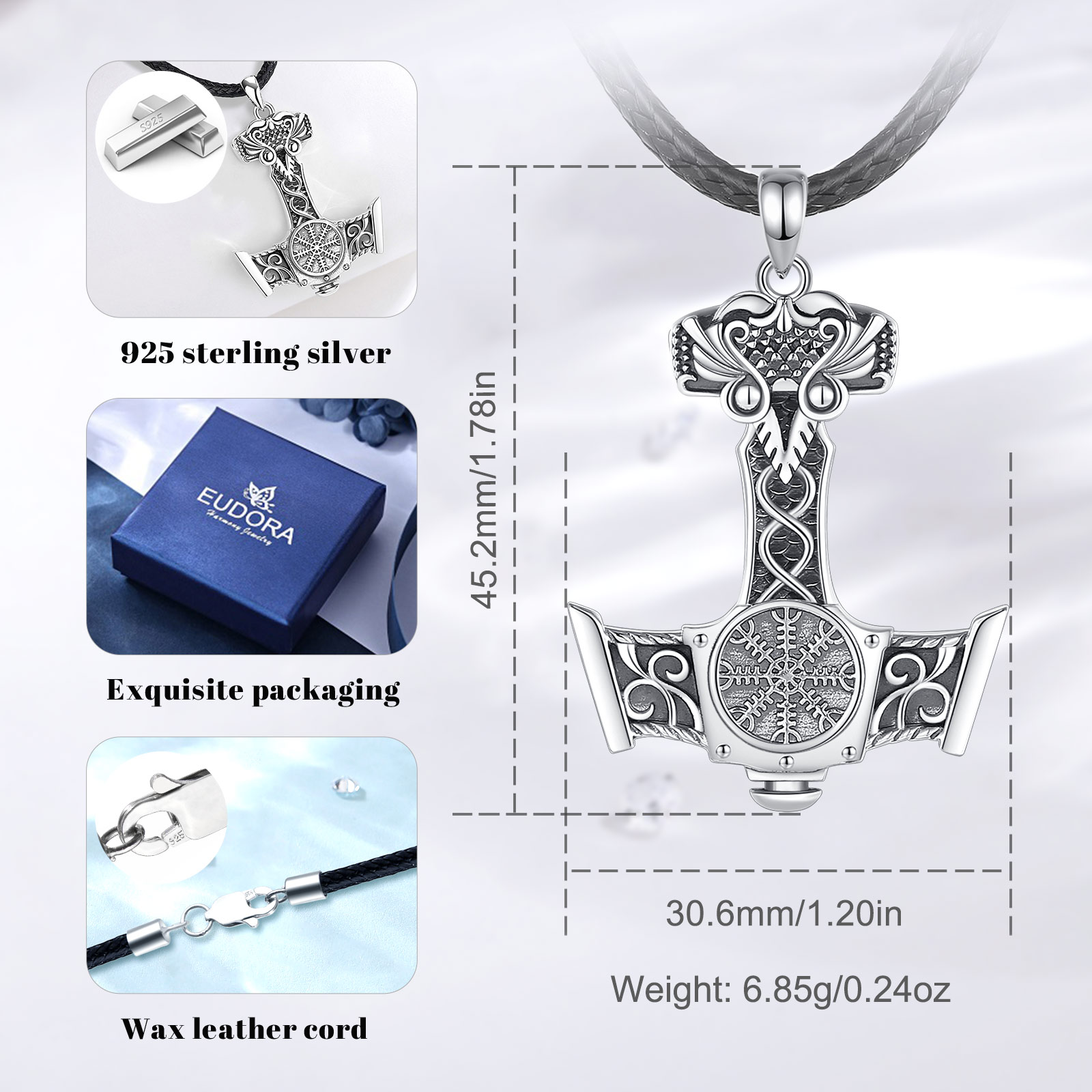 Eudora 925 Sterling Silver Nor - 925 Sterling Silver Chain Necklace Men ulasan dan harga