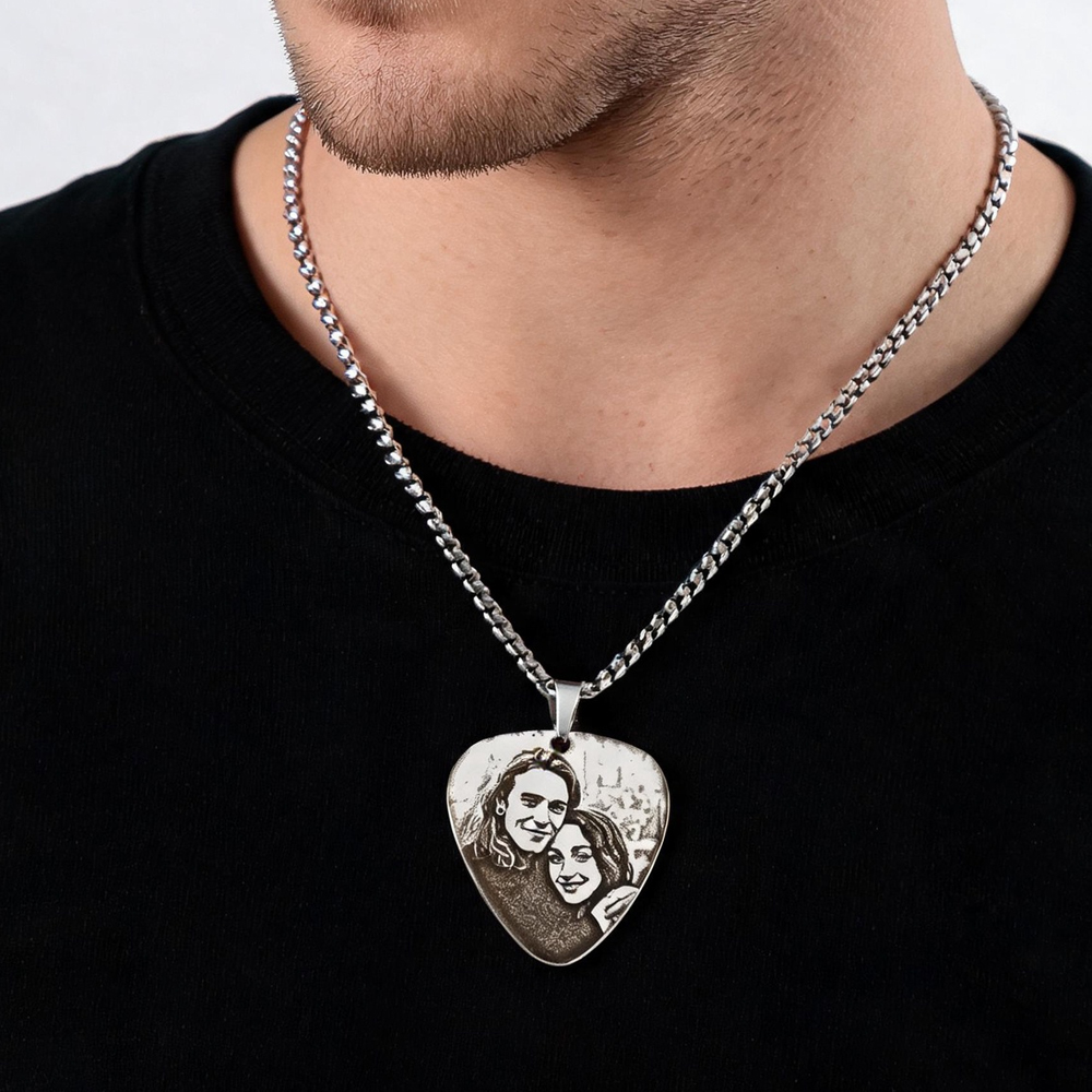 Customized Couple Picture Pend - Custom Name Necklace Stainless Steel ulasan dan harga