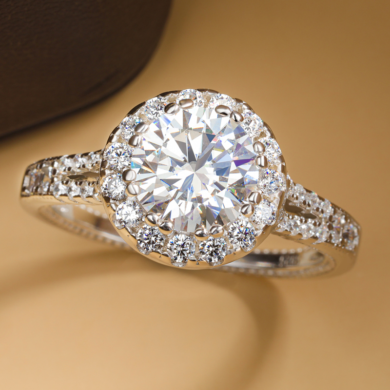 Real 2ct Moissanite Rings 925  - Moissanite Engagement Ring 1 Carat ulasan dan harga