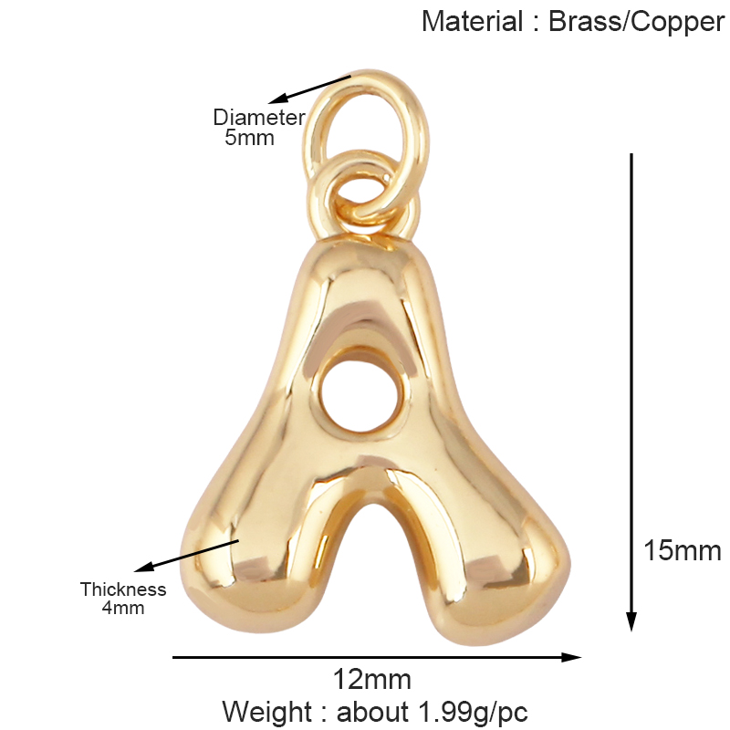 3pcs Lot Cute  Brass Initial B - Initial Letter Necklace 18K Gold ulasan dan harga