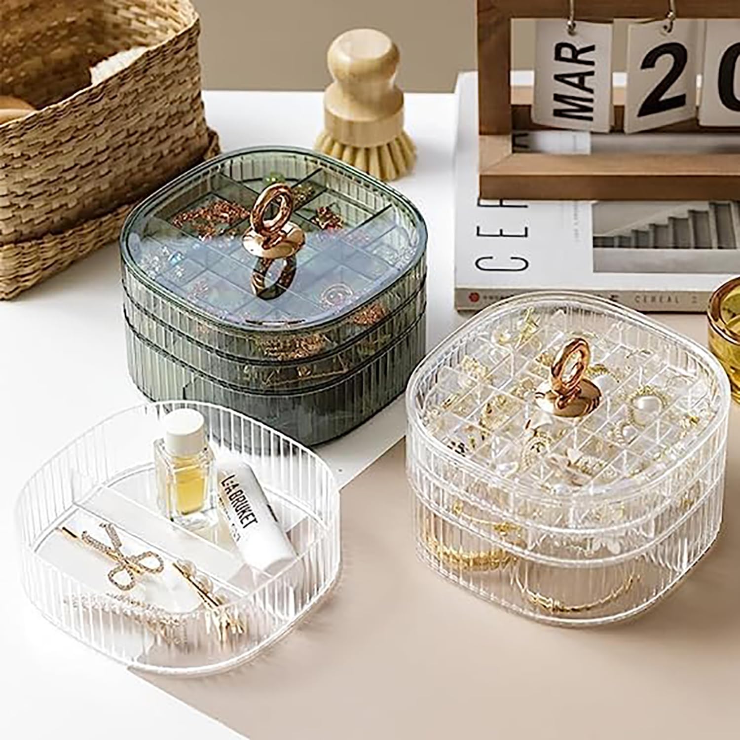 Transparent Jewelry Box 3-Laye - Rings ulasan dan harga