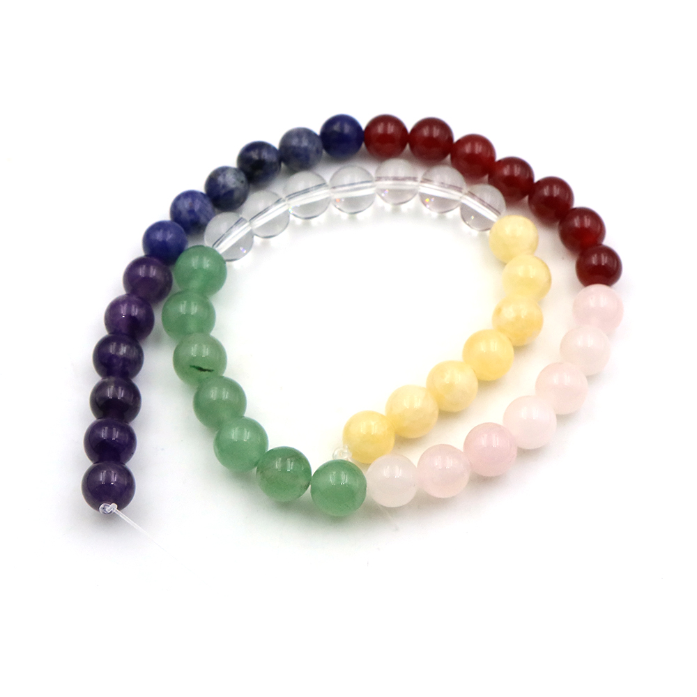 Natural 7 Chakra Crystal Beads - Crystal Pendant Necklace Natural Stone ulasan dan harga