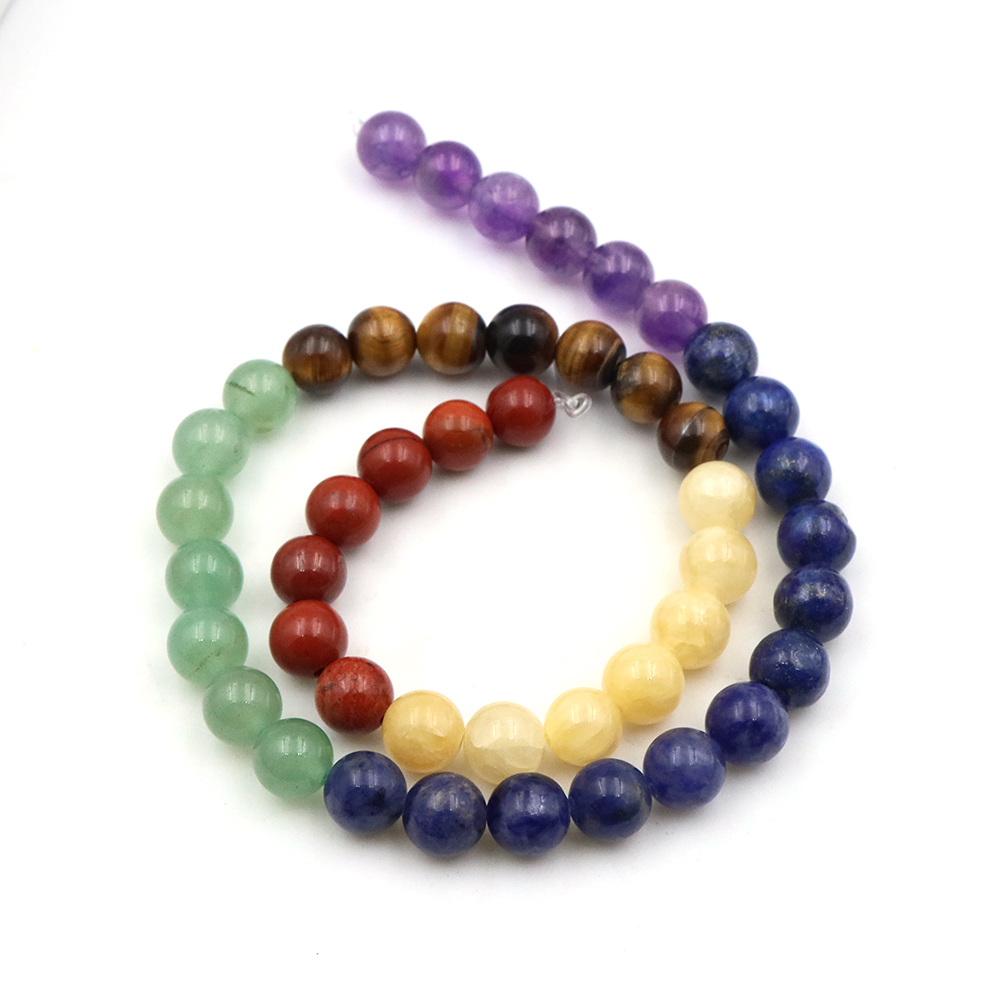 Natural 7 Chakra Crystal Beads - Crystal Pendant Necklace Natural Stone ulasan dan harga