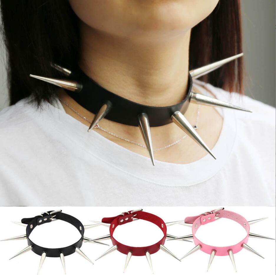 Emo Spike Choker Punk Collar F - Goth Punk Spike Choker ulasan dan harga