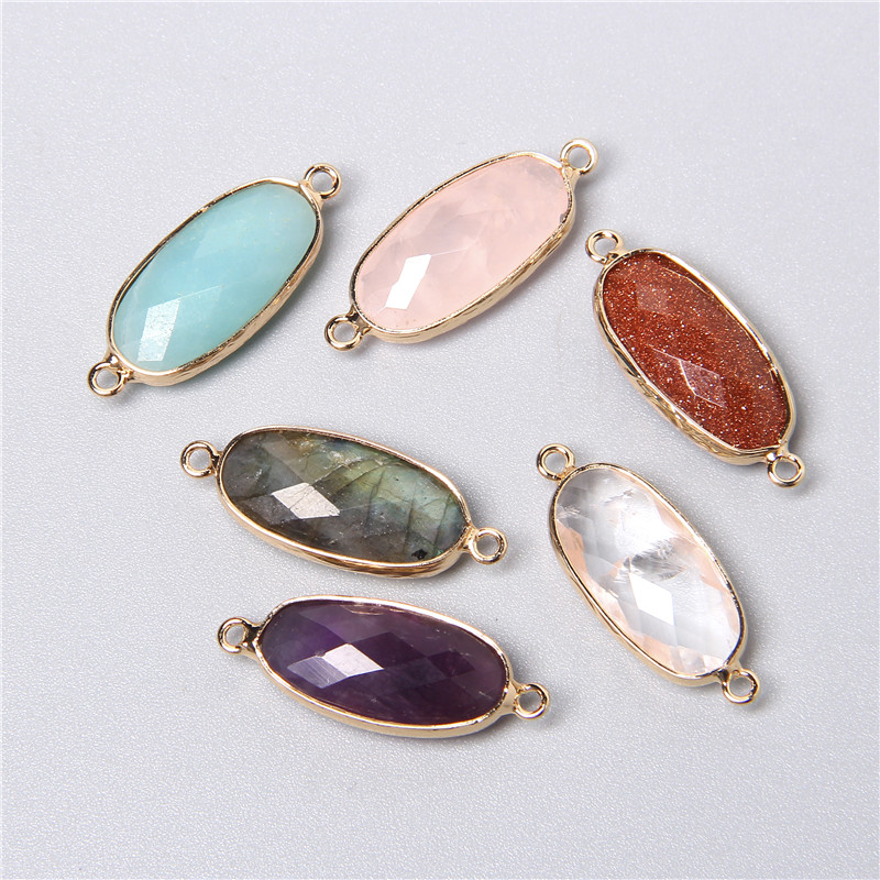 2pcs 10X26mm Natural Double Lo - Crystal Pendant Necklace Natural Stone ulasan dan harga