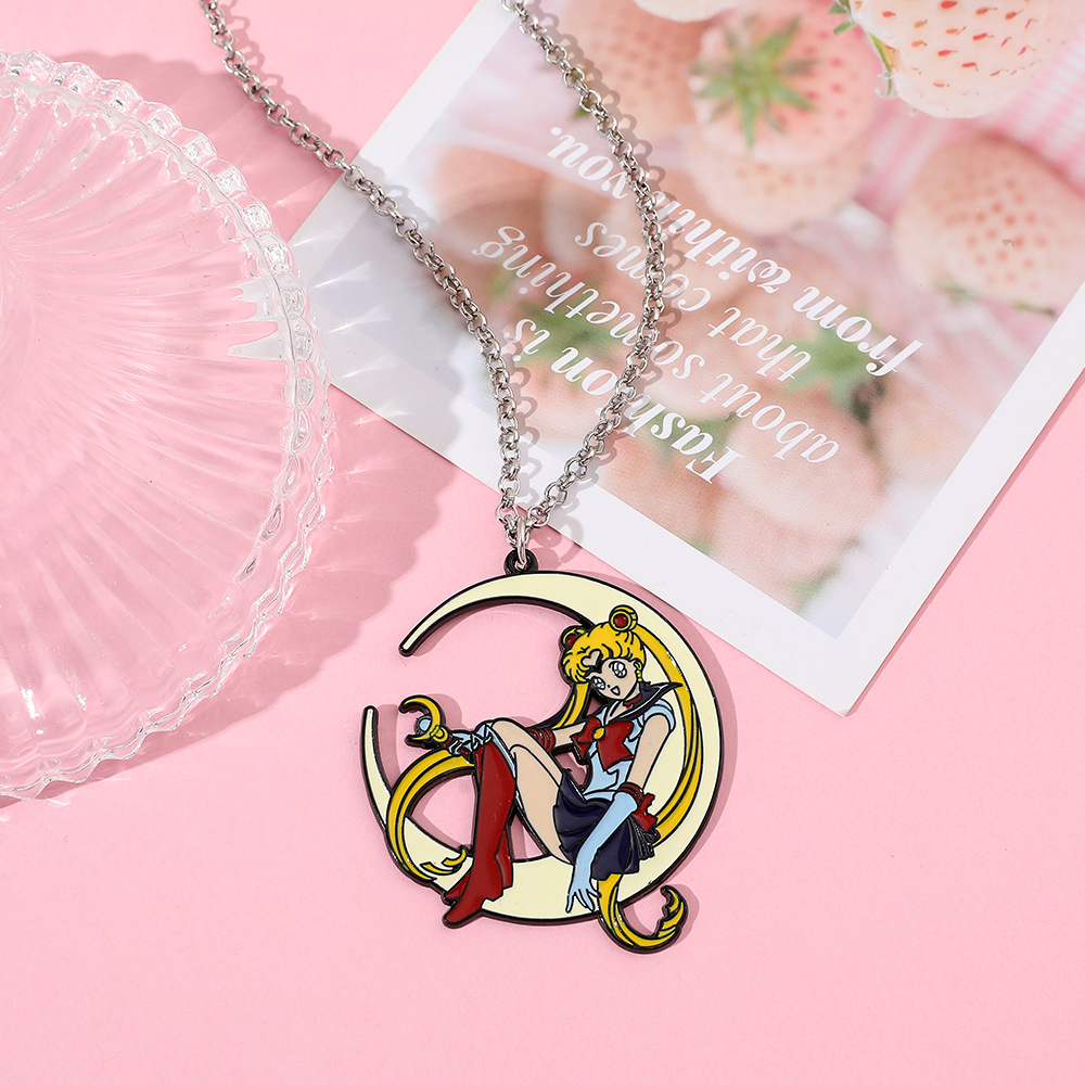 Sweet Anime Metal Enamel Neckl - Anime Pendant Necklace ulasan dan harga