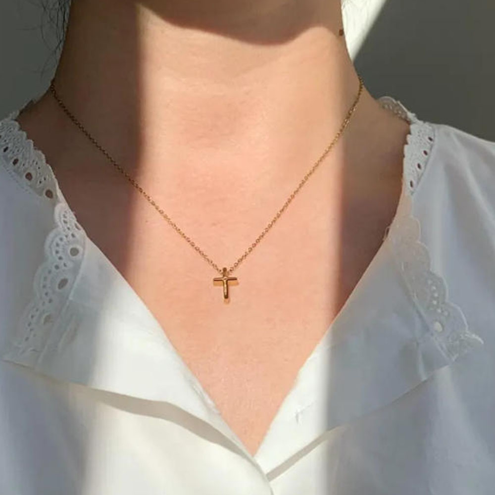Exquisite gold cross necklace, - Cross Pendant Necklace Gold ulasan dan harga