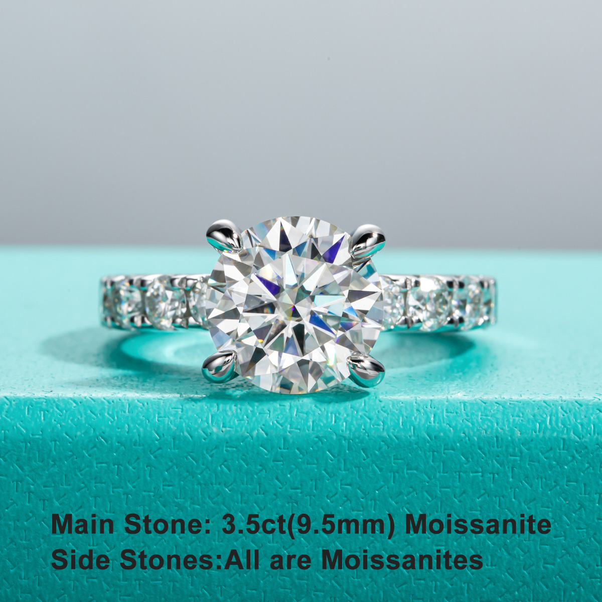 AnuJewel 4.3cttw D Color Moiss - Moissanite Engagement Ring 1 Carat ulasan dan harga