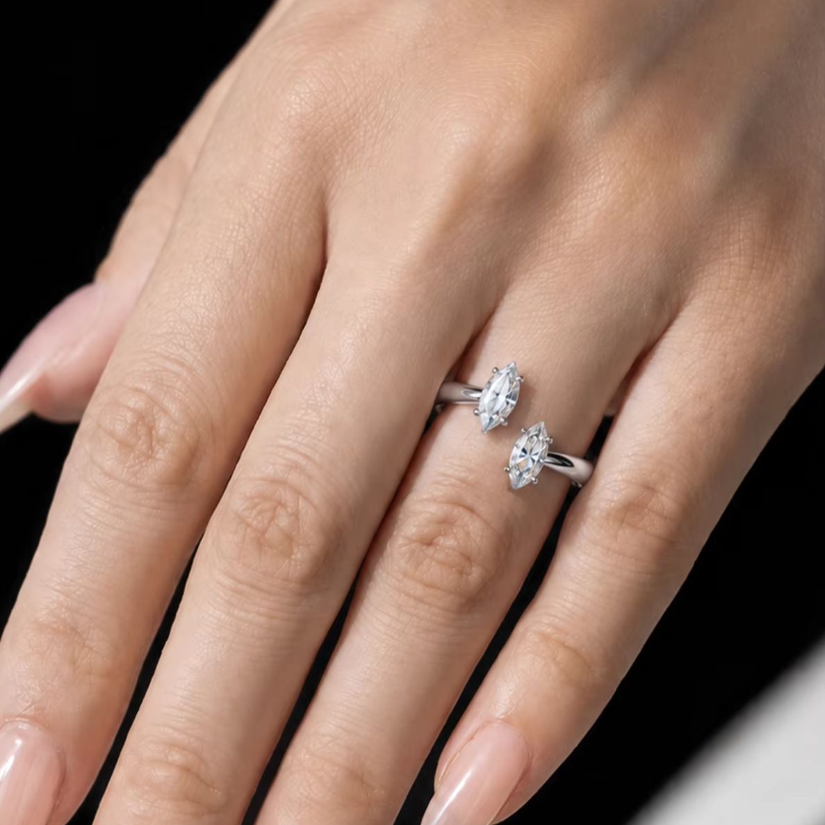 A 1-Carat 925 Sterling Silver  - Moissanite Engagement Ring 1 Carat ulasan dan harga