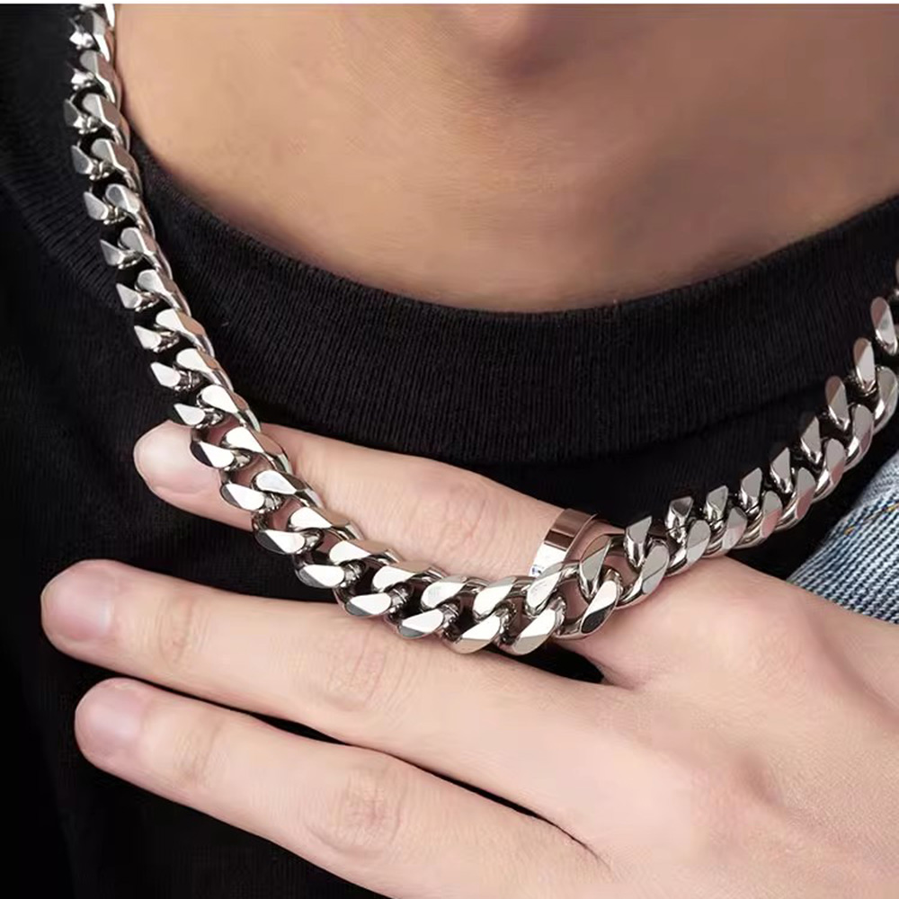 3/5/7mm Stainless Steel Cuban  - Cuban Link Chain 12Mm ulasan dan harga