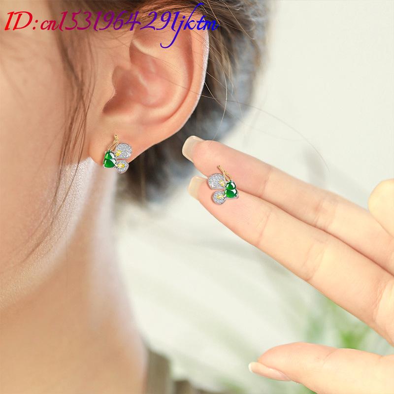 Green Burmese Jadeite Butterfl - Earrings ulasan dan harga
