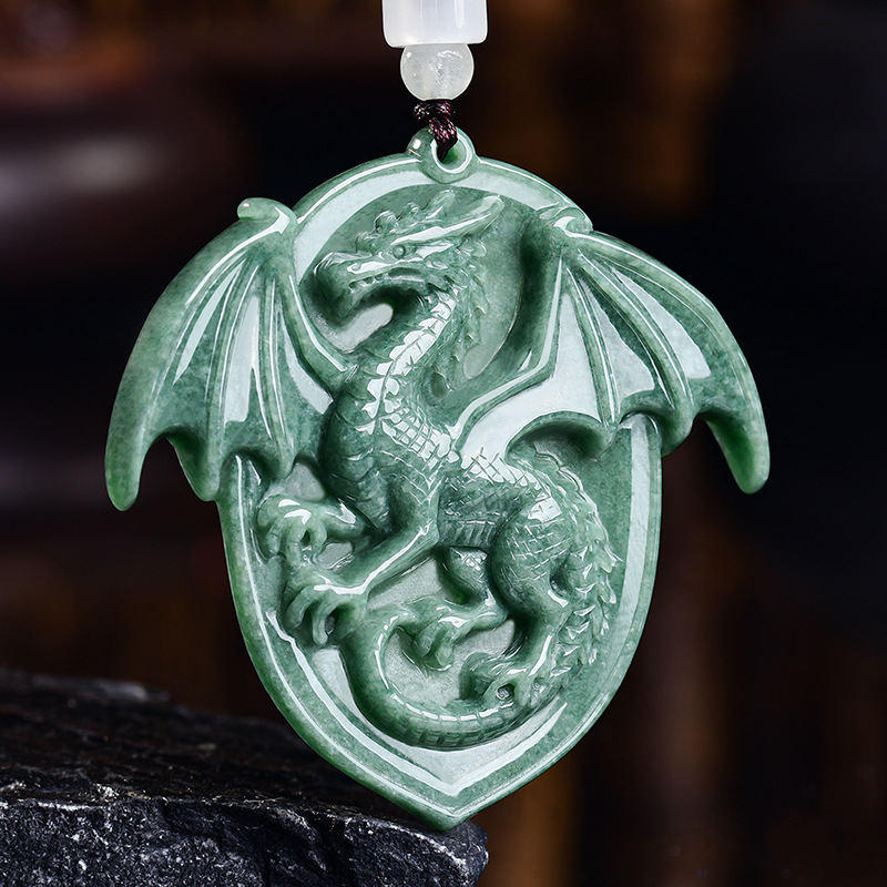Natural Burmese Jadeite Dragon - Necklaces ulasan dan harga