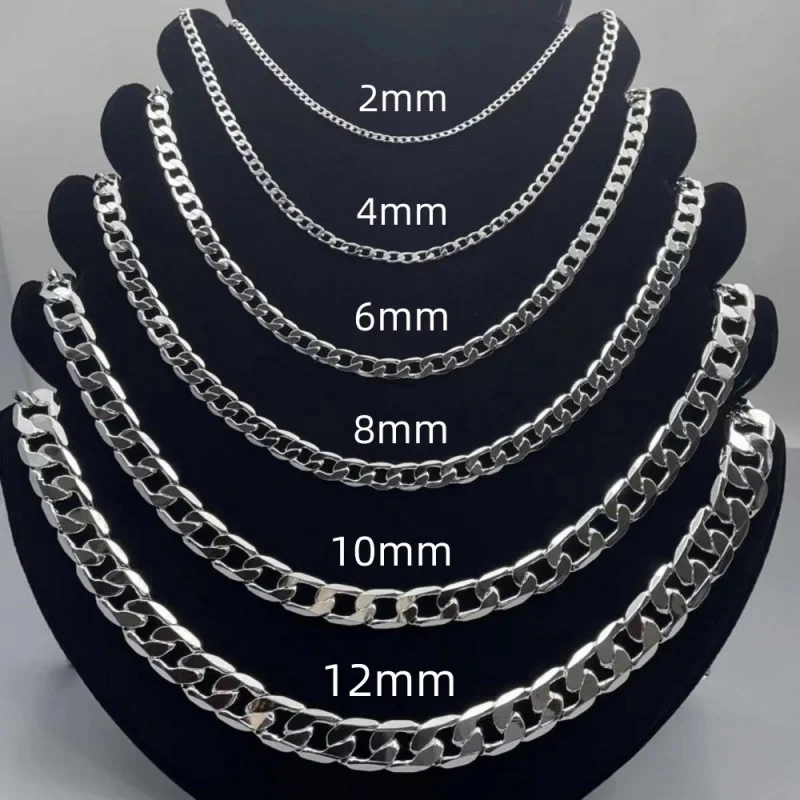 Men's 925 Sterling Silver Neck - Cuban Link Chain 12Mm ulasan dan harga
