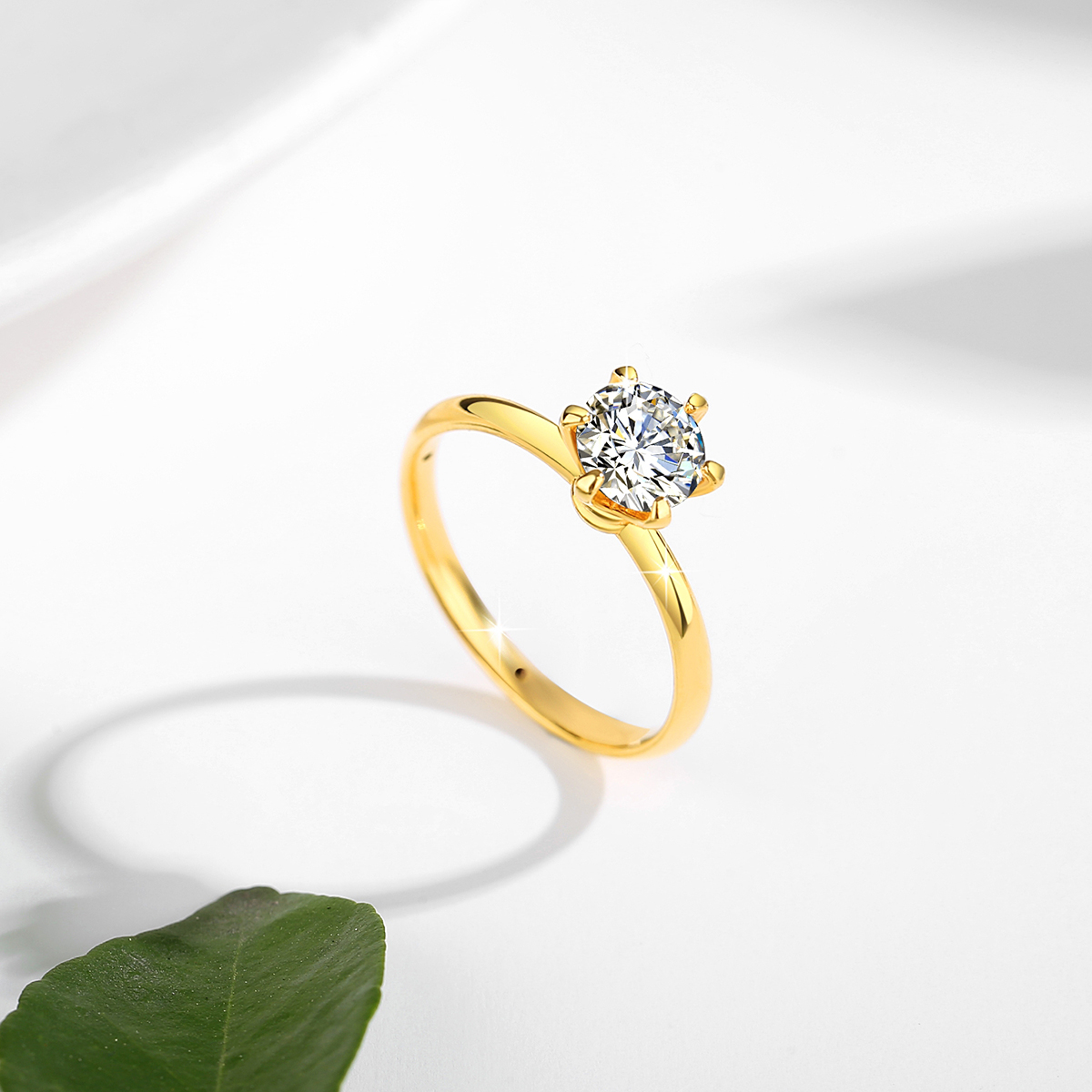 Real Gold 18K Moissanite Rings - Moissanite Engagement Ring 1 Carat ulasan dan harga